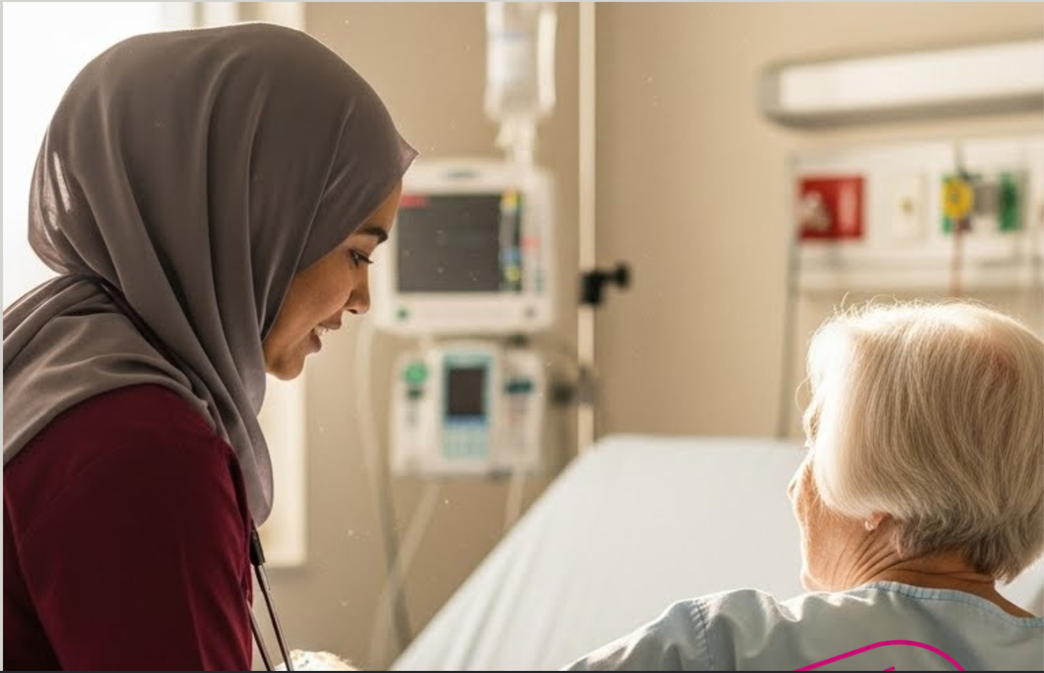 A care provider supporting a client